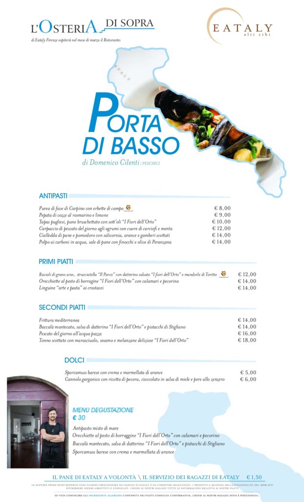 Menu Cilenti marzo